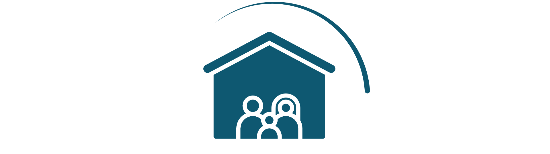 Icona di una casa con una famiglia